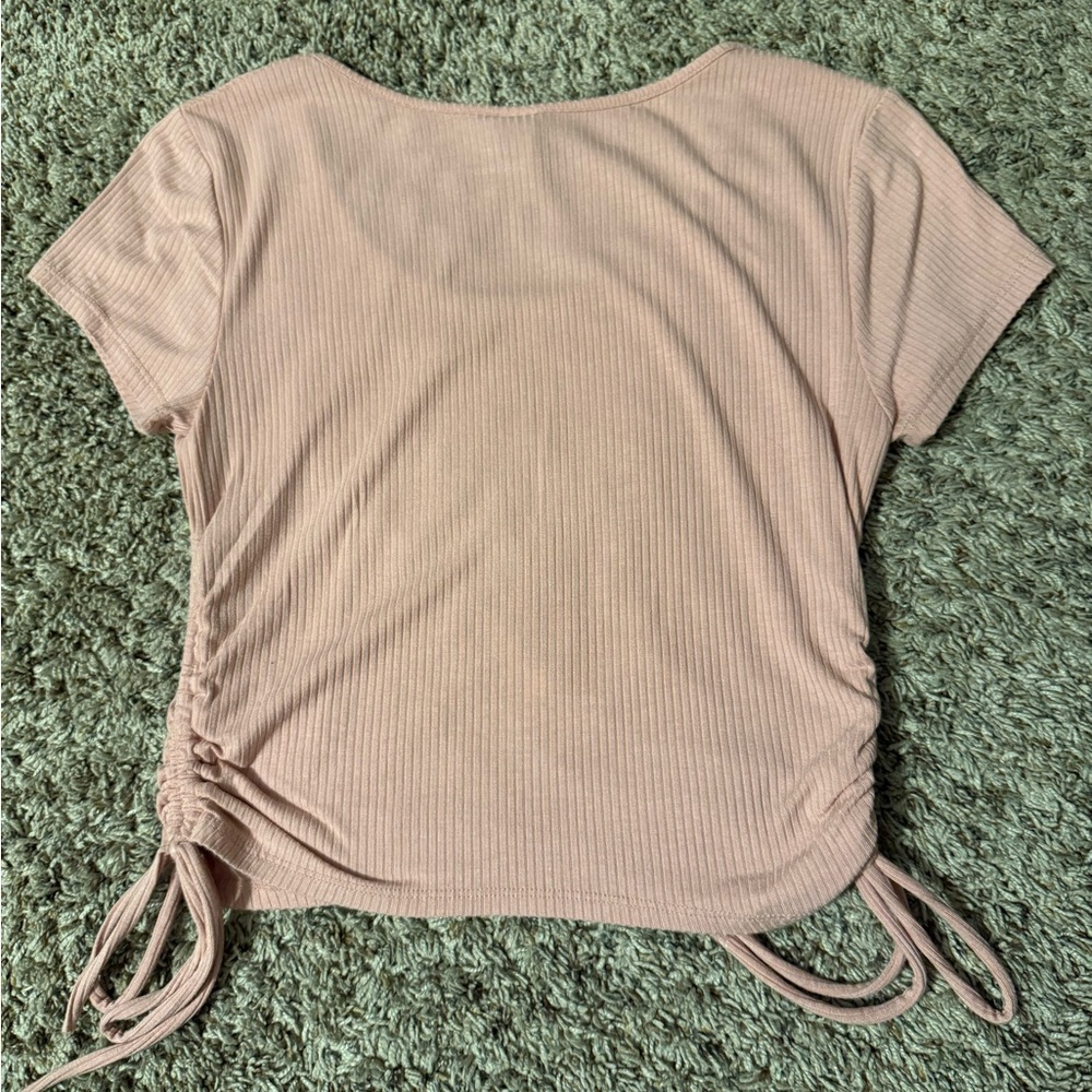 Pink Ribbed Crop Top - Picture 2 of 3